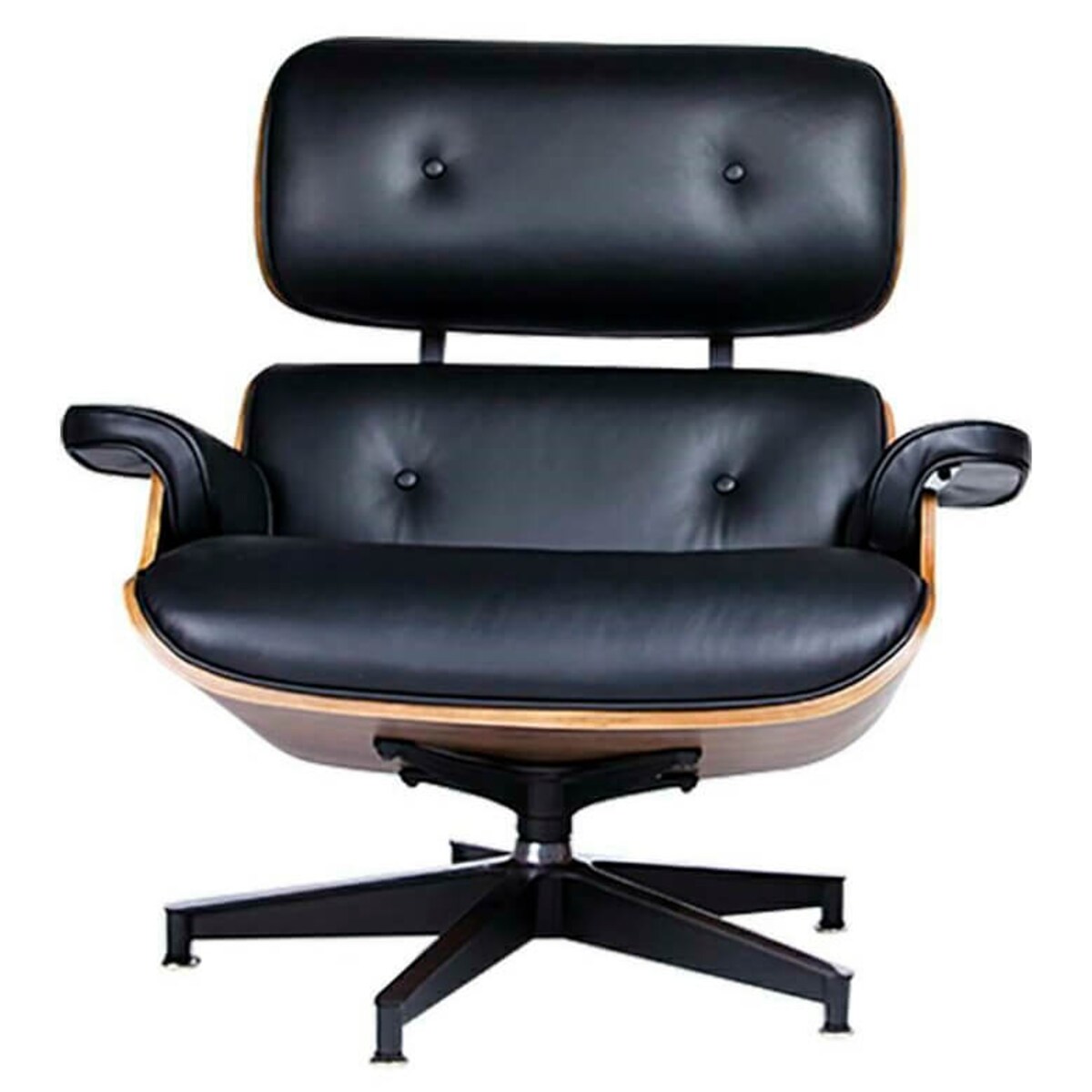 Komfortowy fotel Lounge obrotowy do gabinetu czarny orzech, King Home