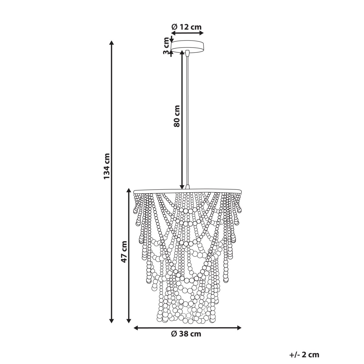 Żyrandol TURABO Drewno Jasnobrązowy