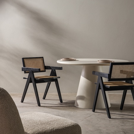 Krzesło z podłokietnikami, 78,5x51,7x54,1 cm KIEMER - IV czarne, twarde