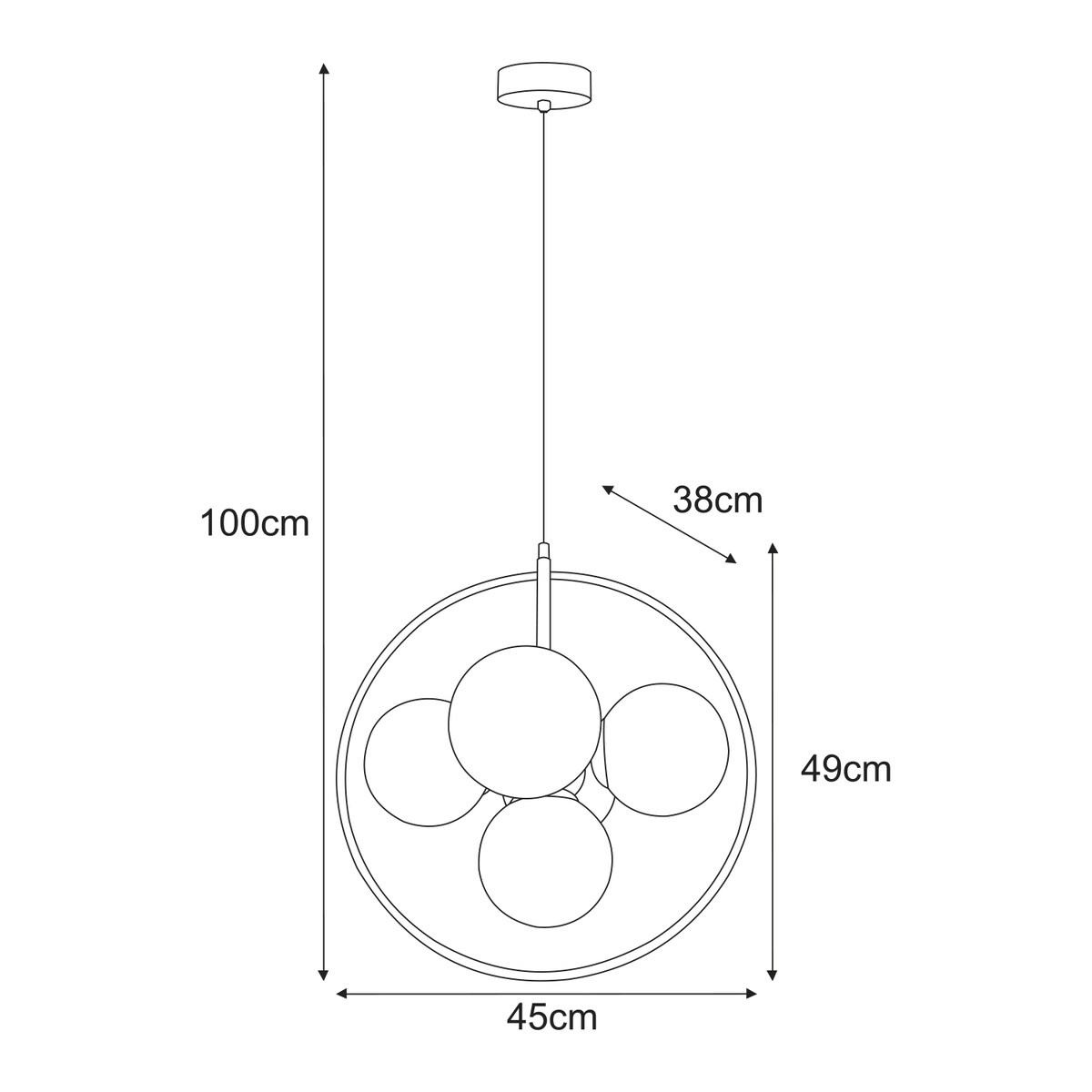 Lampa wisząca K-5369 z serii PIRO