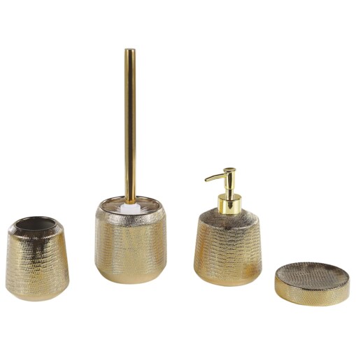 4-częściowy zestaw akcesoriów łazienkowych złoty PINTO