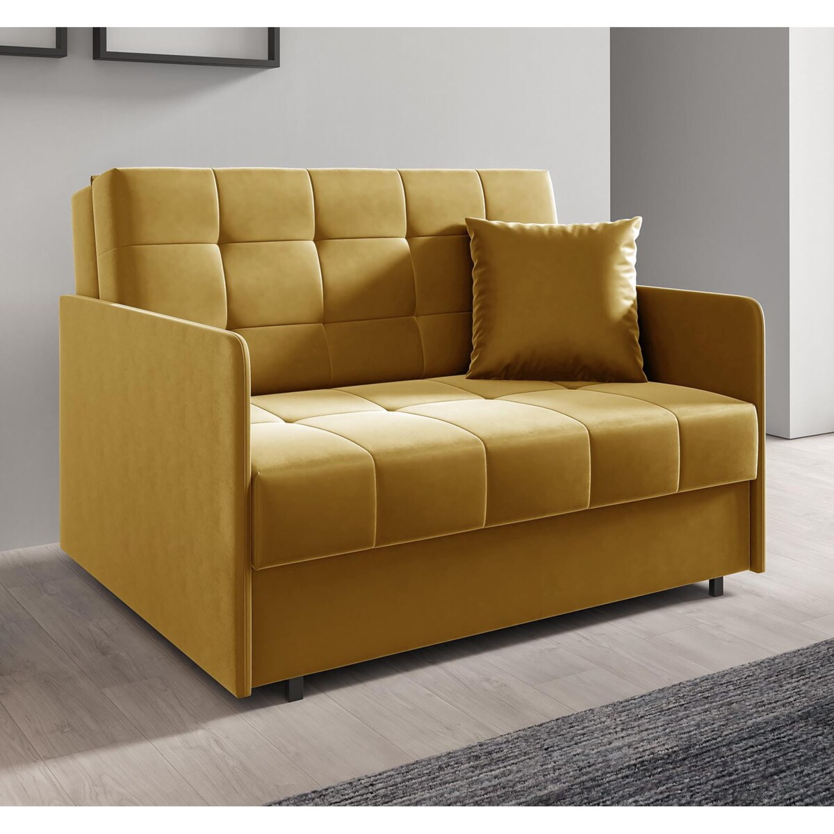 Kanapa Amerykanka York II pikowana, tkanina Kronos 01