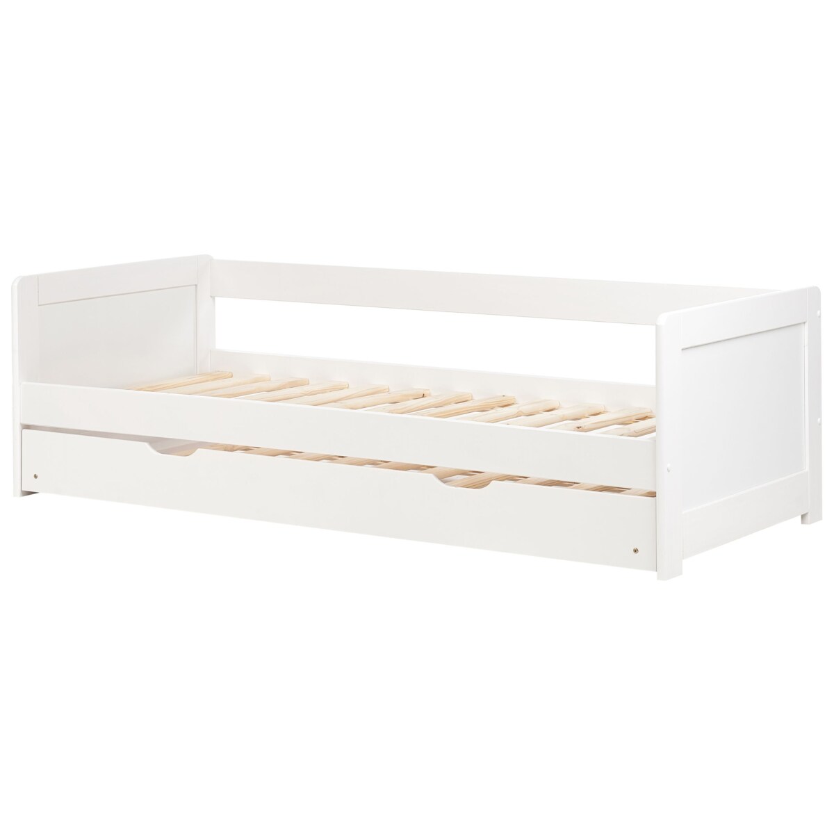 Łóżko wysuwane drewniane 90 x 200 cm białe GRAVELINES