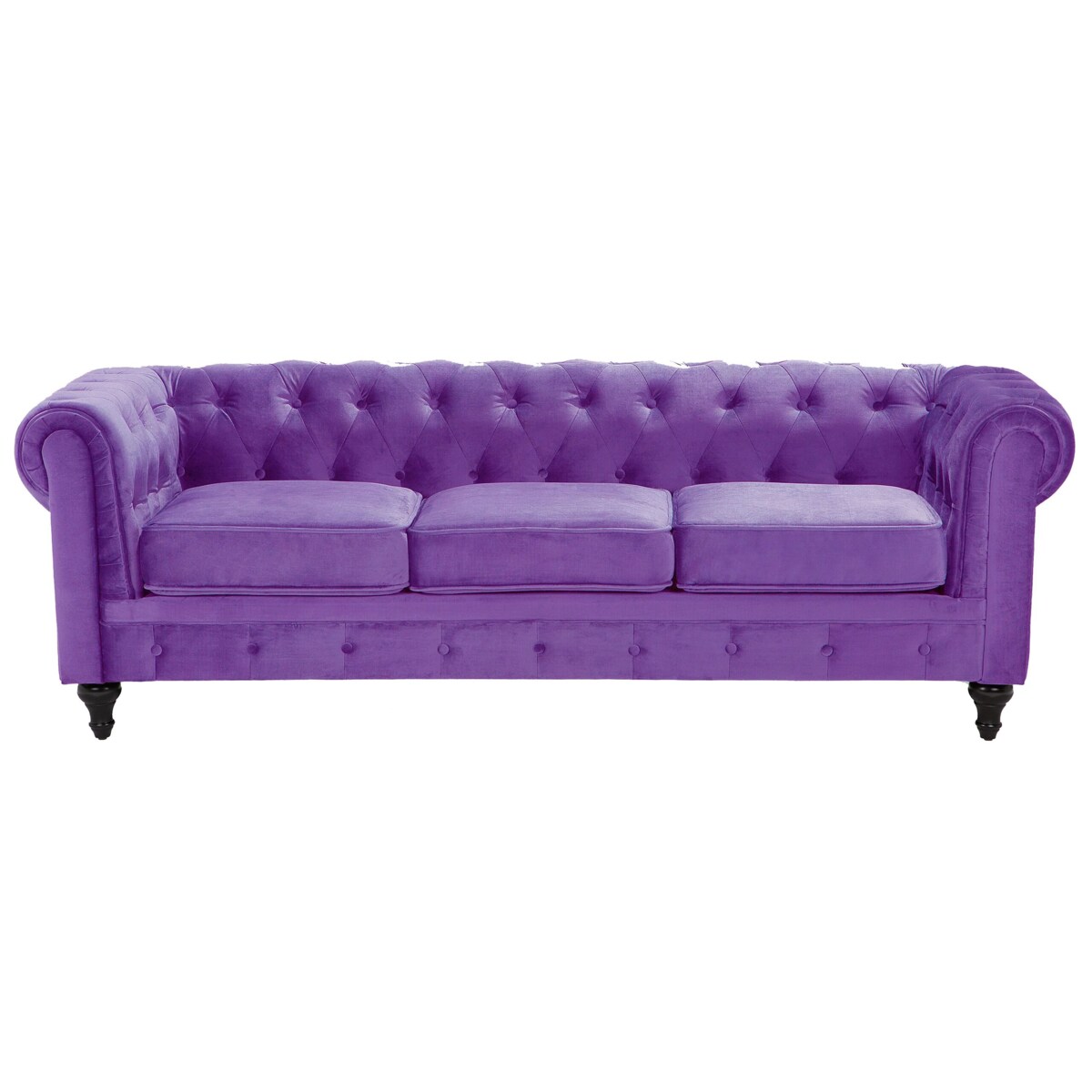 Komplet wypoczynkowy dla 4 osób CHESTERFIELD Welur Fioletowy