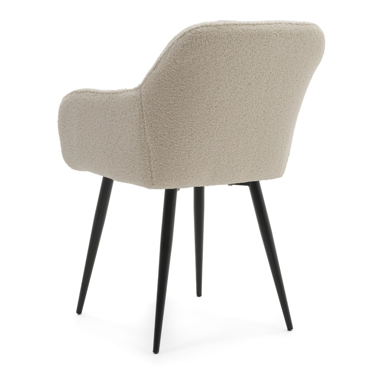 Krzesło tapicerowane welurowe LAGO boucle teddy ecru