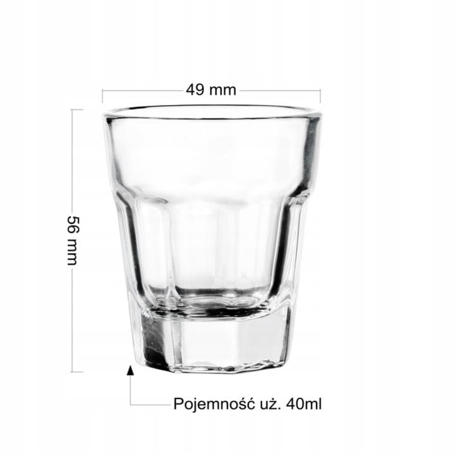 Kieliszek do Wódki Nalewek 40 ml Glasmark Grube z Optykiem Komplet 6 sztuk