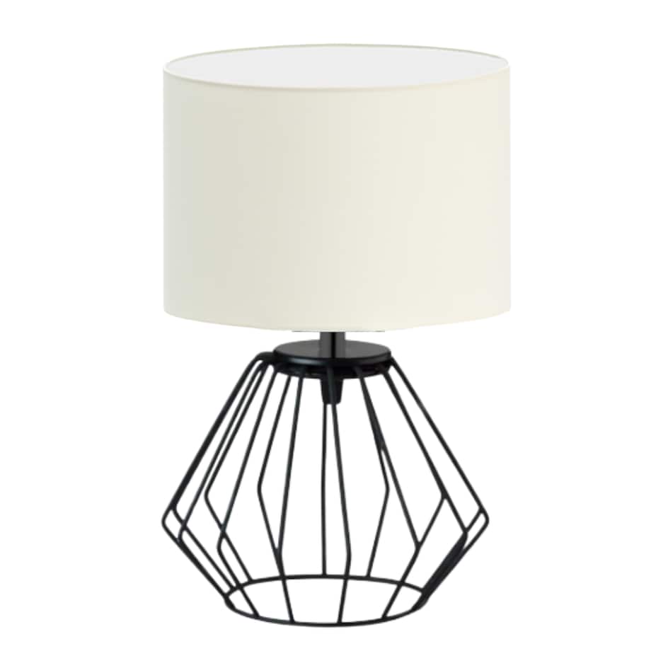 Lampka nocna na biurko lampa biurkowa druciana LED z abażurem walec LANA