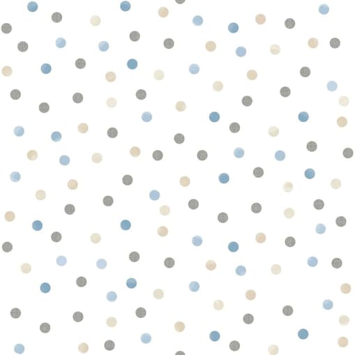 Noordwand Tapeta Mondo baby Confetti Dots biało-niebiesko-szaro-beżowa