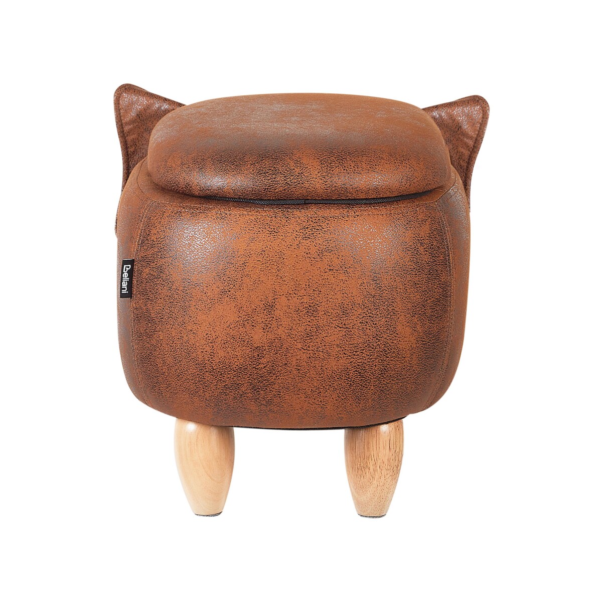 Pufa zwierzak ze schowkiem ekoskóra ciemnobrązowa ELEPHANT