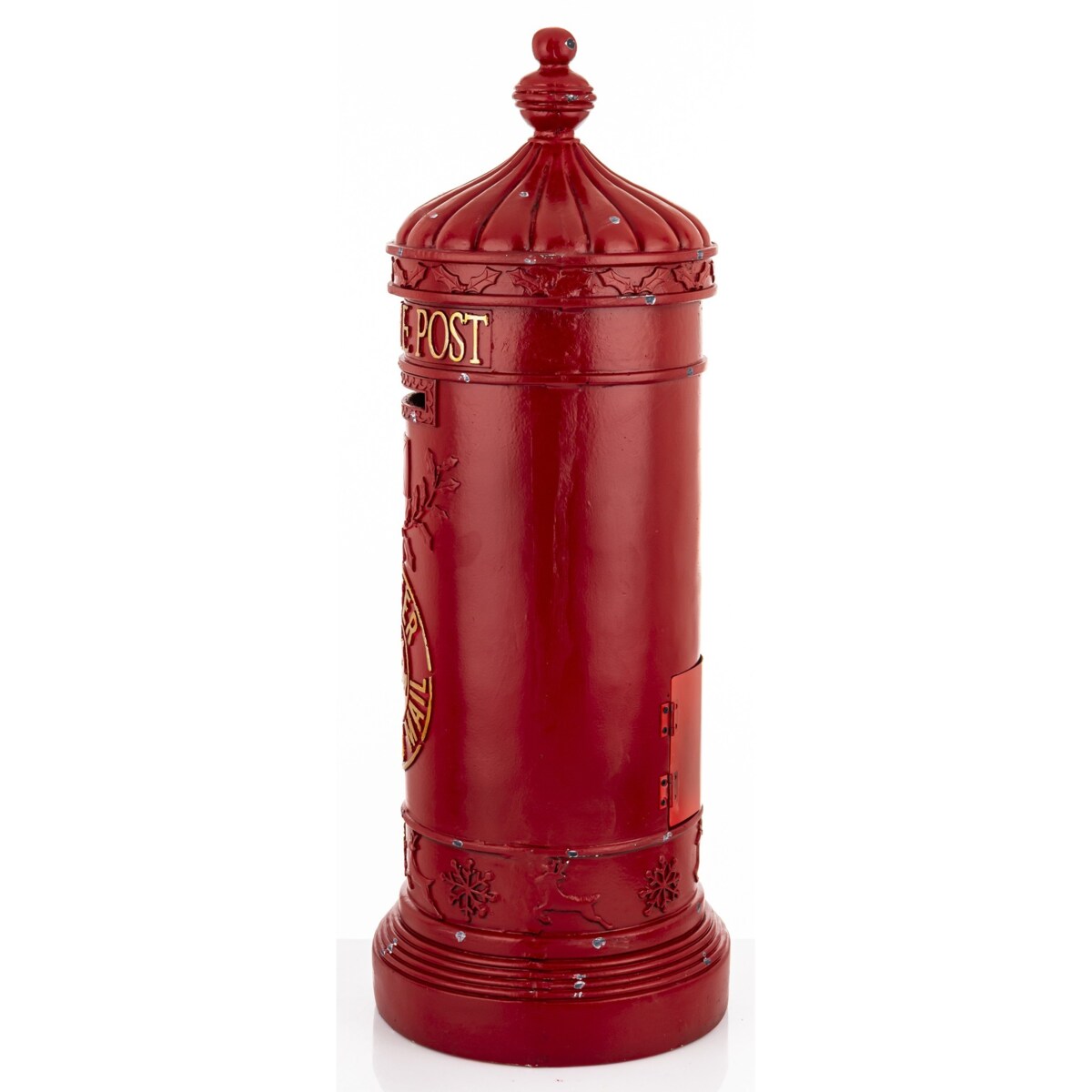 Dekoracja - duża skrzynka na listy okrągła 76x28x28 cm NORTH POLE POST