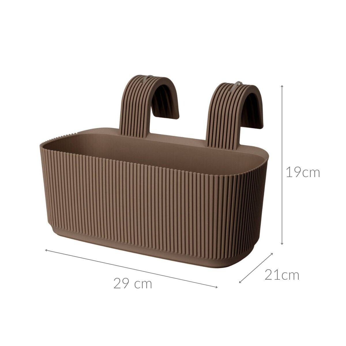 Doniczka na kwiaty, balkonowa z uchwytem, 21 x 29 cm