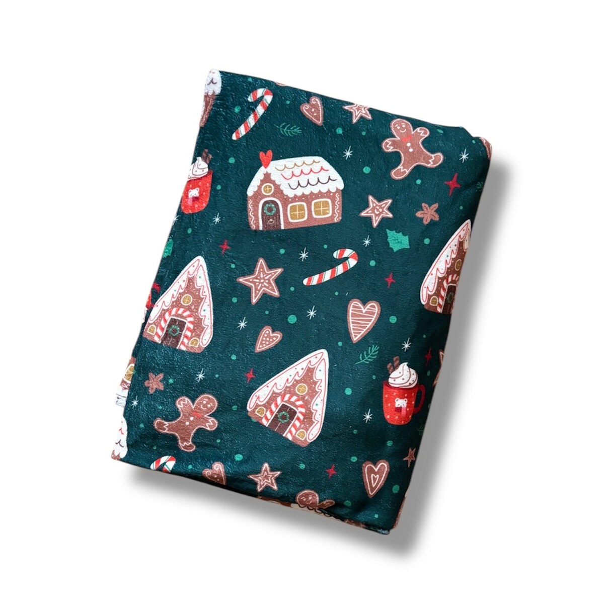 Koc świąteczny wzór piernikowe Domki