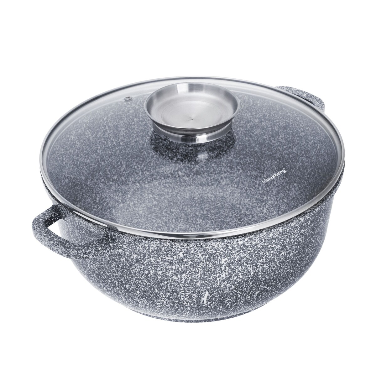 Garnek z powłoką marmurową marmurkowy szary indukcja gaz 6.5L 28cm KLAUSBERG