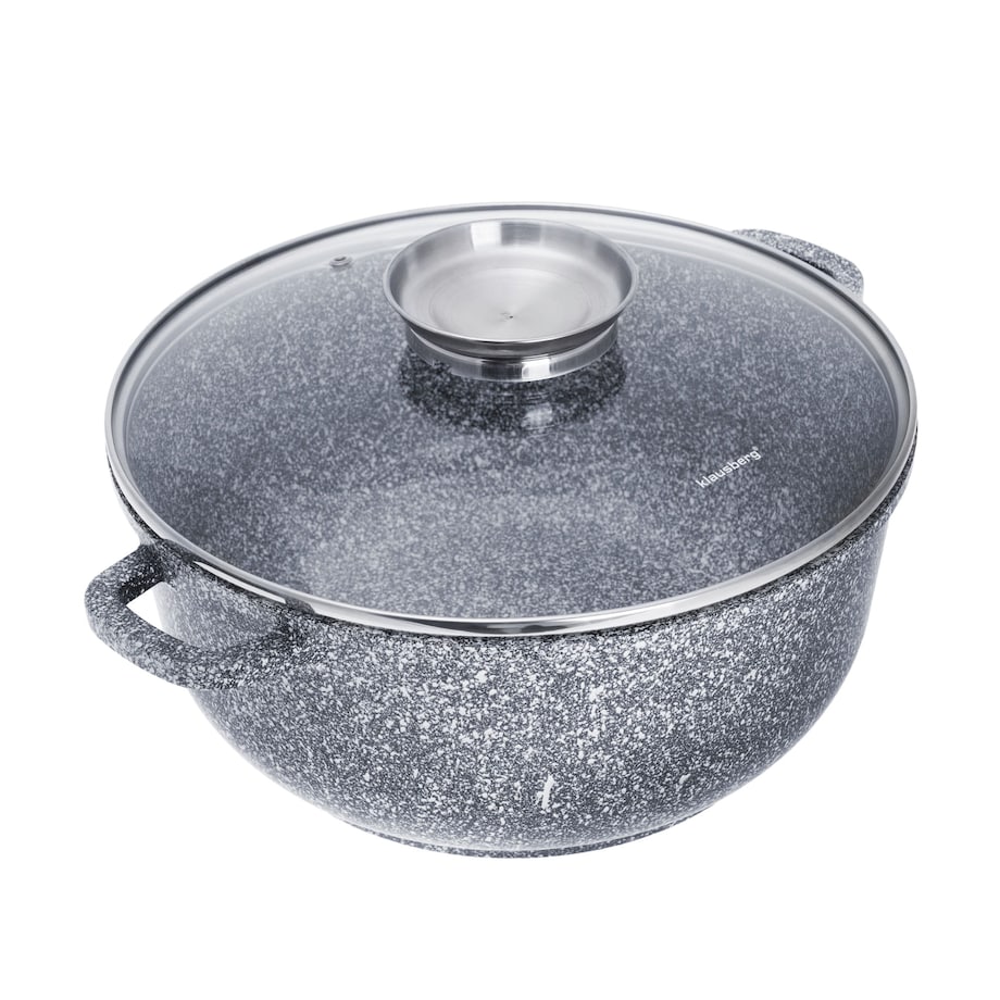 Garnek z powłoką marmurową marmurkowy szary indukcja gaz 6.5L 28cm KLAUSBERG