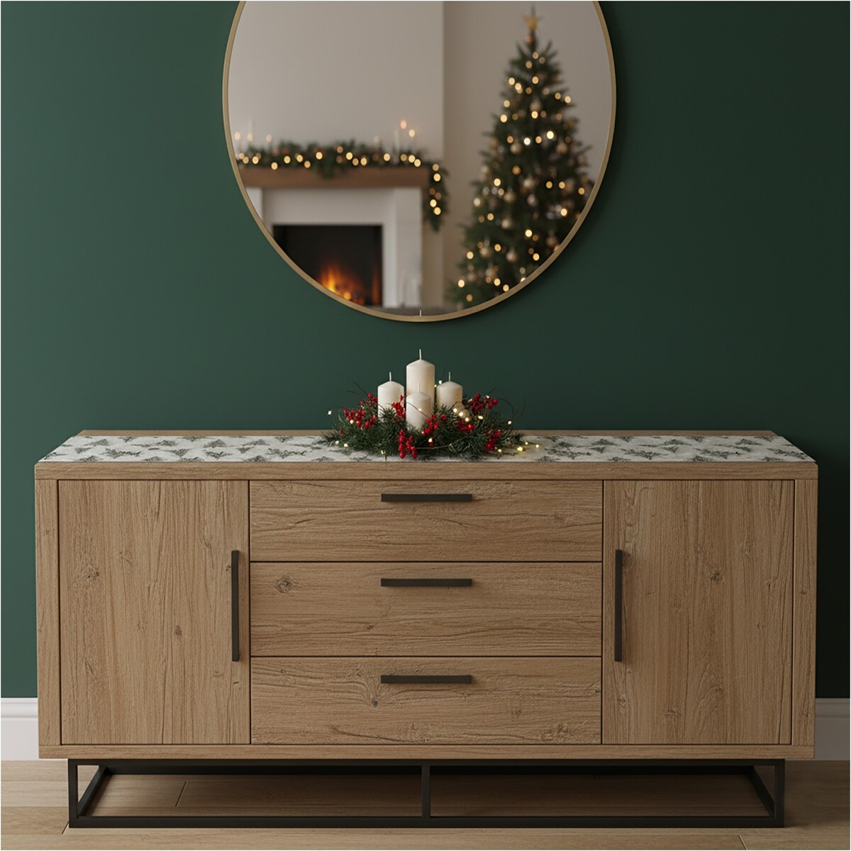 Bieżnik Świąteczny Na Stół 200x28 cm Serwetka Świąteczna Dekoracyjna