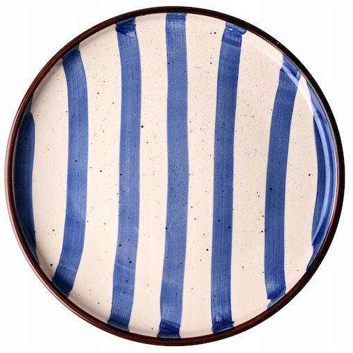 TALERZ DESEROWY W PASKI 20cm CERAMICZNY TALERZYK SERWIS NA SZTUKI CIASTO
