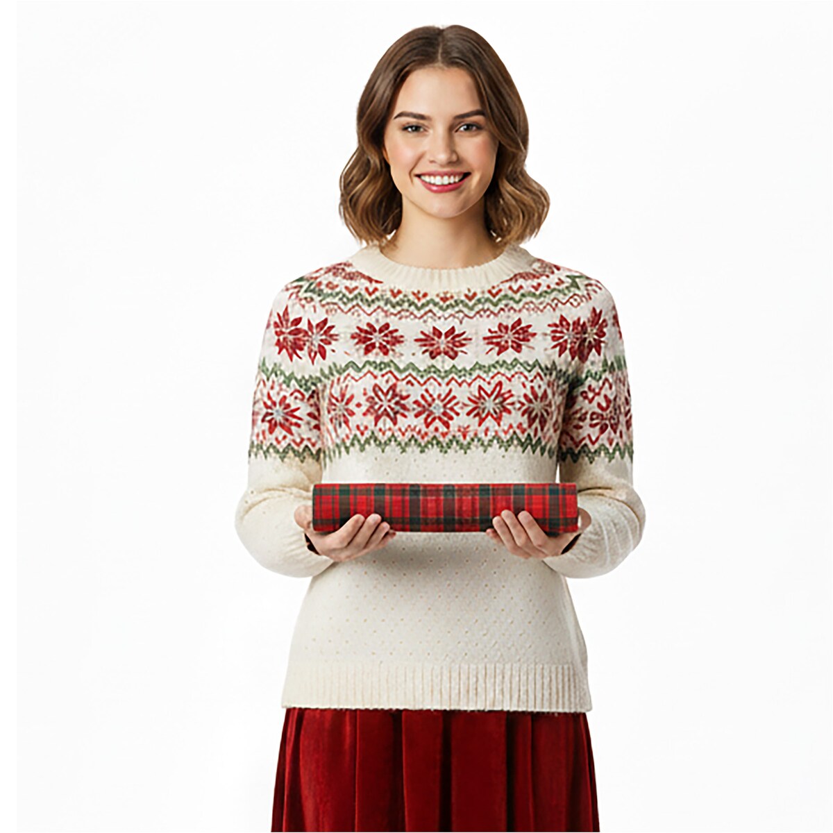 Bieżnik Świąteczny Na Stół 270x28 cm Serwetka Świąteczna Dekoracyjna Krata