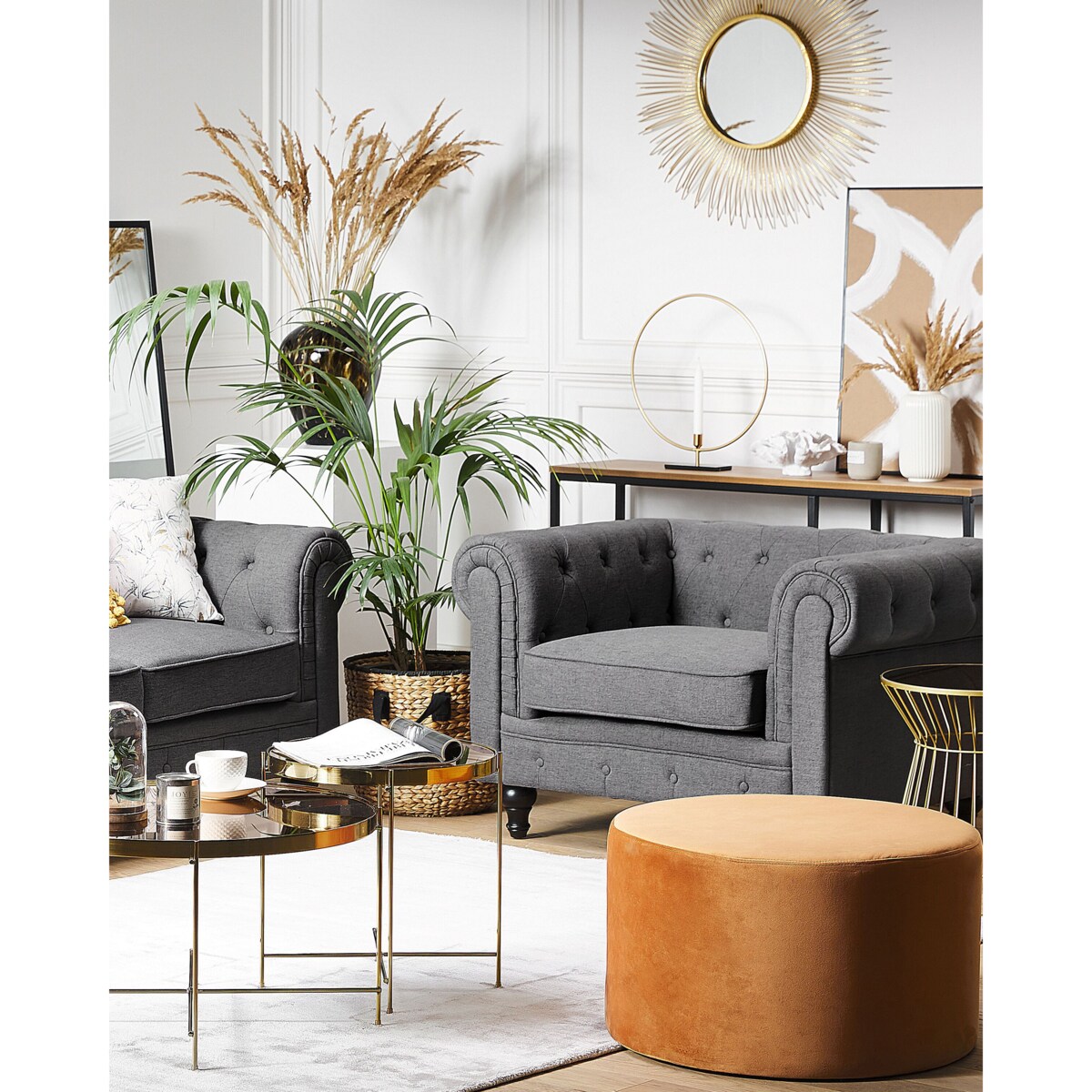 Fotel CHESTERFIELD Szary