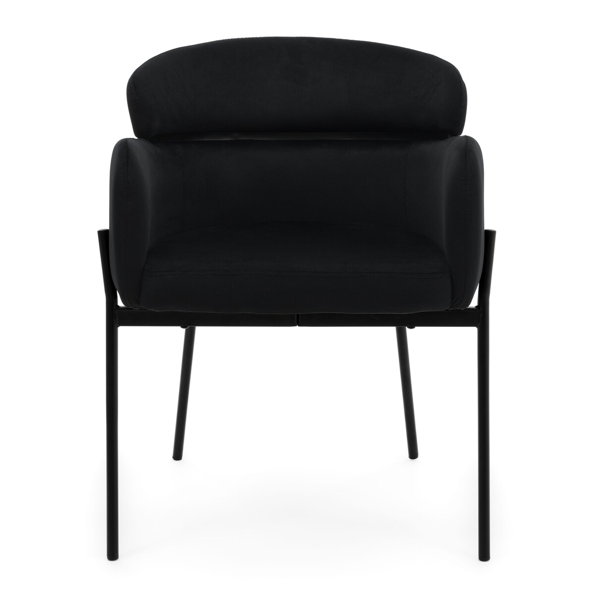 Krzesło tapicerowane welurowe do salonu BOLZANO czarne