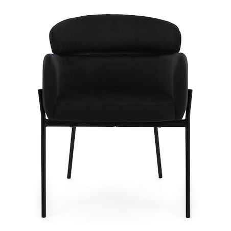 Krzesło tapicerowane welurowe do salonu BOLZANO czarne