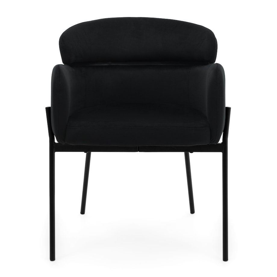 Krzesło tapicerowane welurowe do salonu BOLZANO czarne