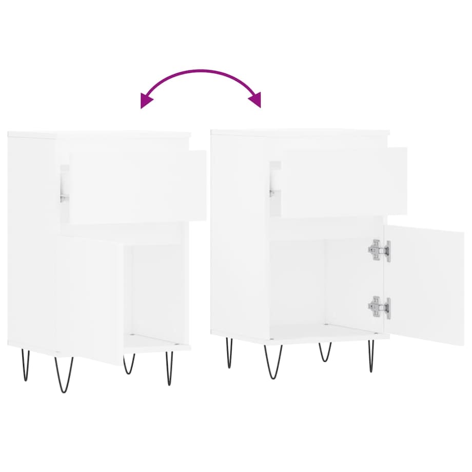 vidaXL Komoda, biała, 40x35x70 cm, materiał drewnopochodny