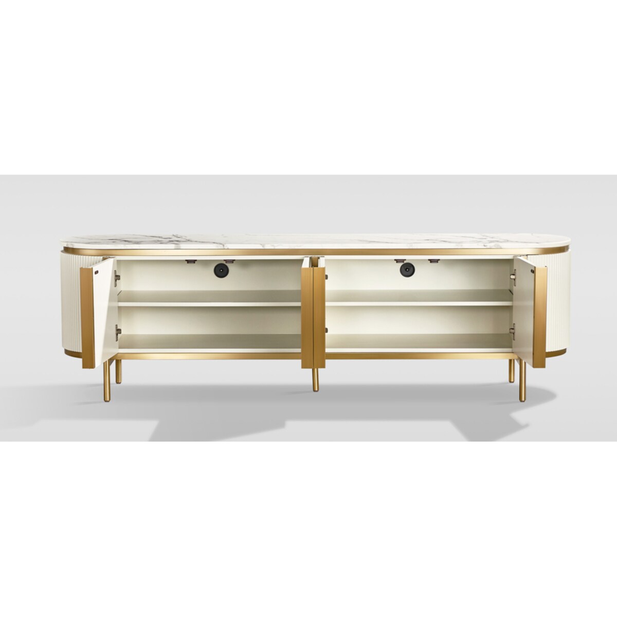 Komoda RTV złota kremowa Omega Glamour Premium 200x40x60