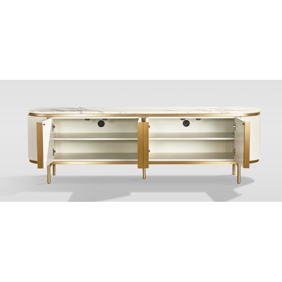 Komoda RTV złota kremowa Omega Glamour Premium 200x40x60