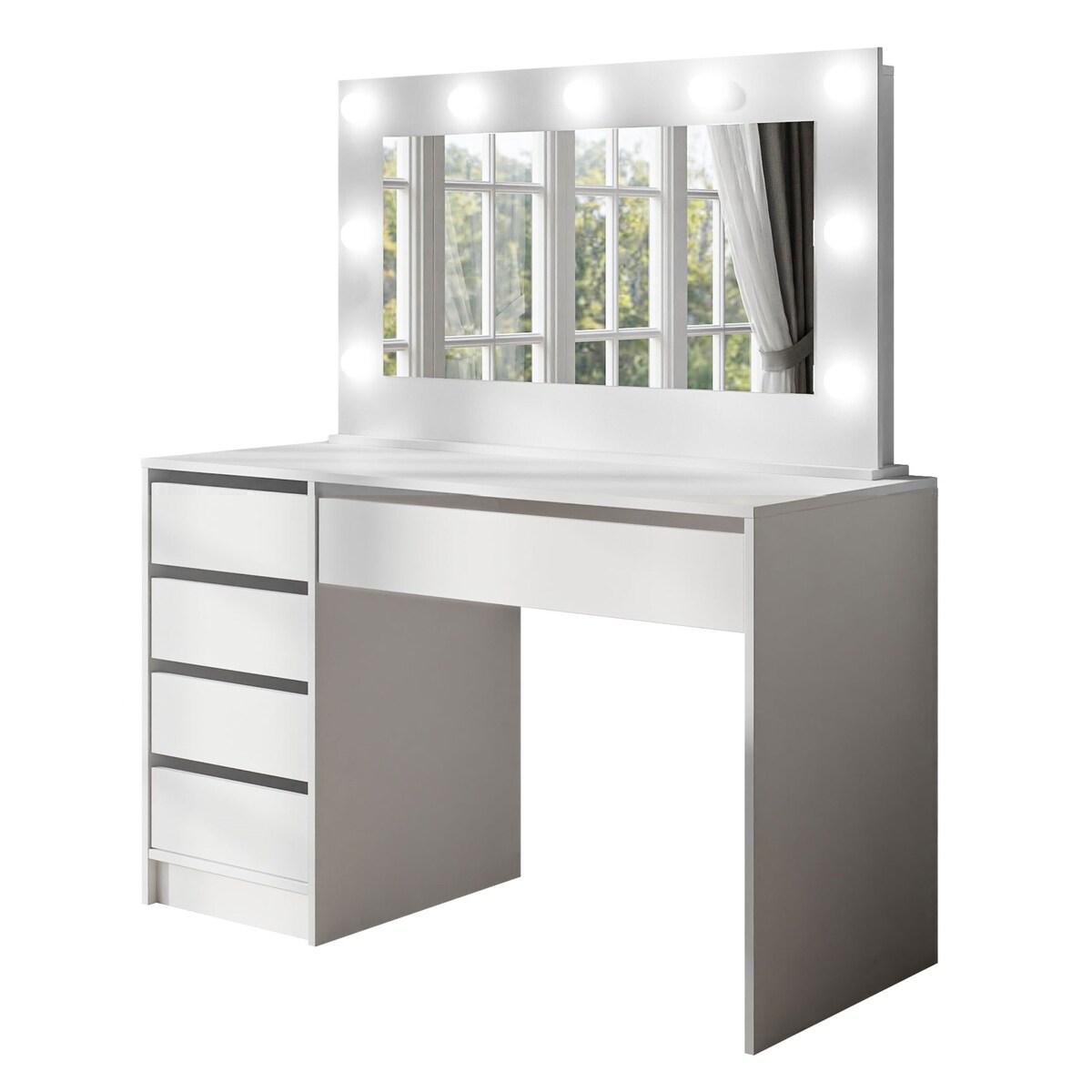 Toaletka MADA z lustrem i oświetleniem biały mat