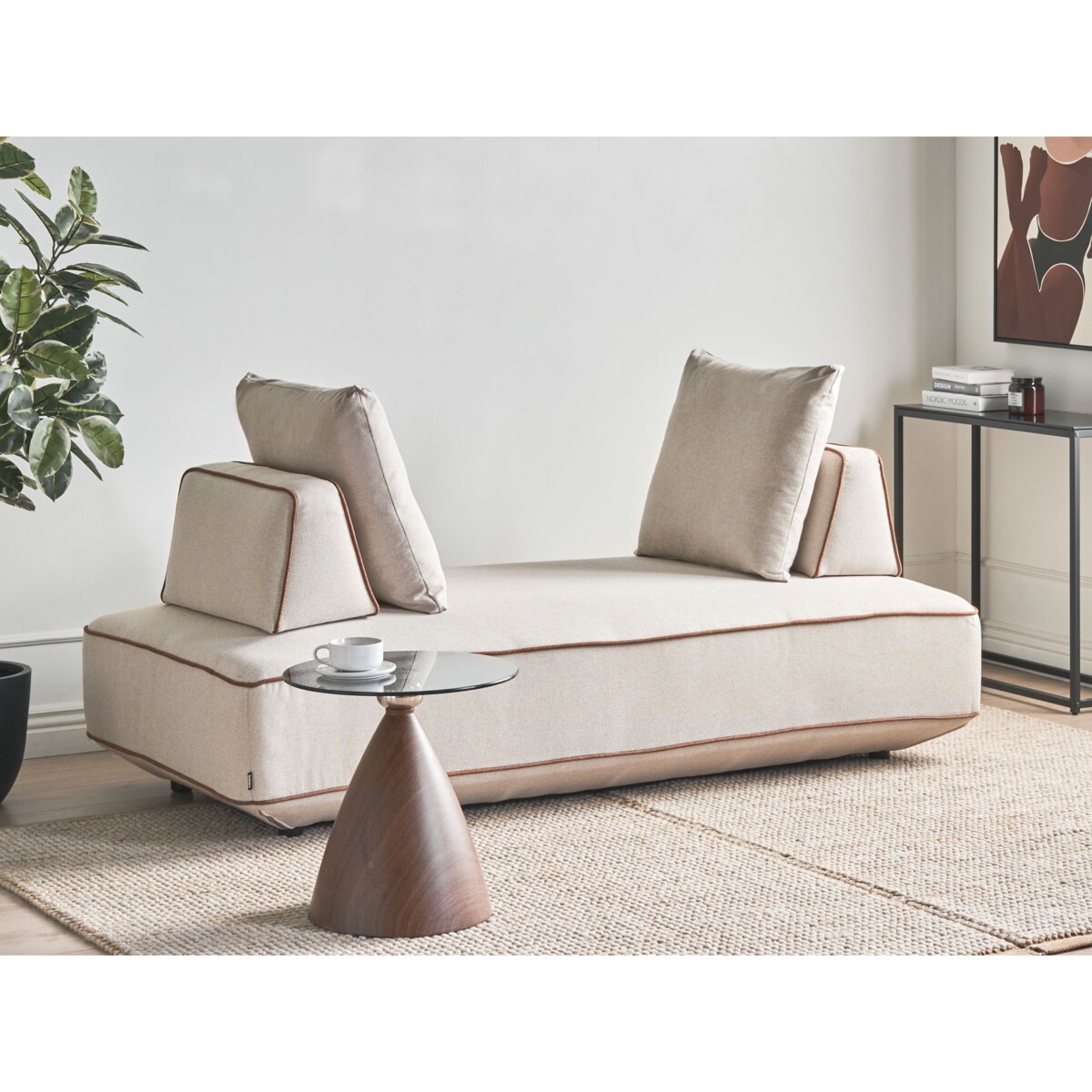 Szezlong SEILLANS Jasnobeżowy