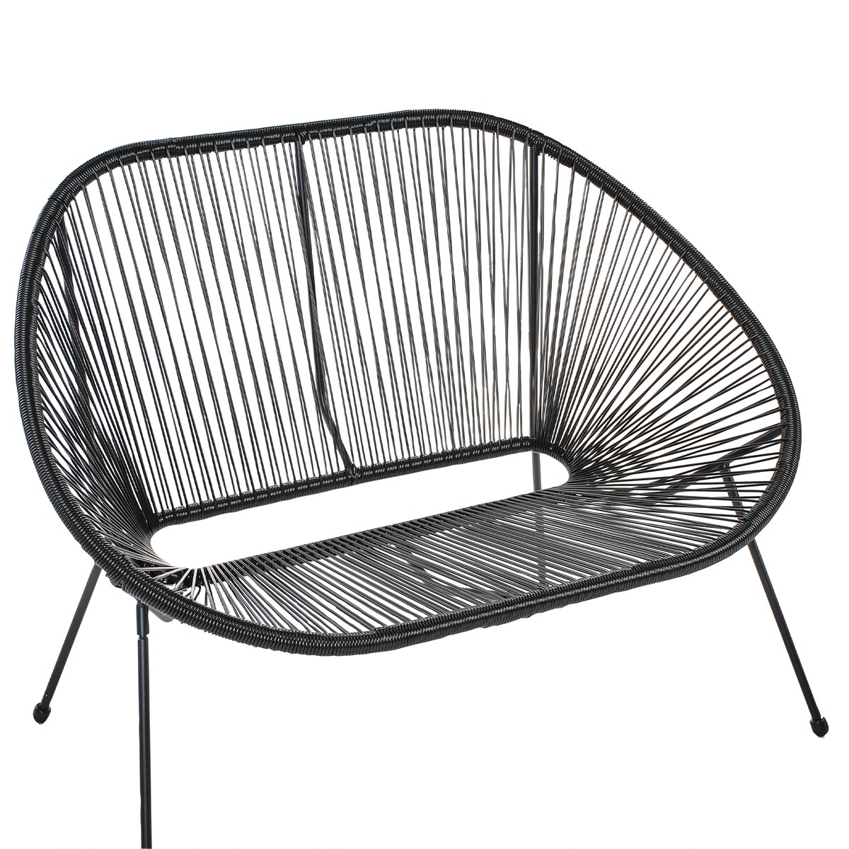 Ławka ogrodowa ACAPULCO II 113 cm Technorattan Czarny
