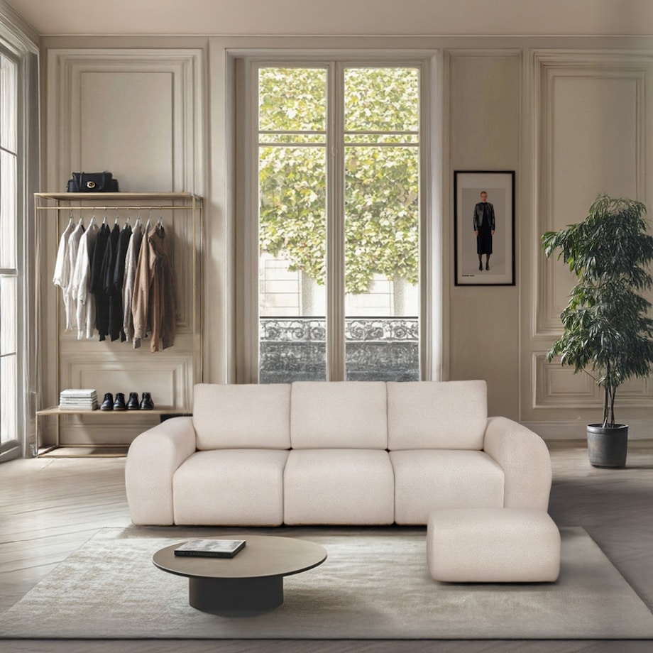 Mirel Sofa 3 osobowa kremowa