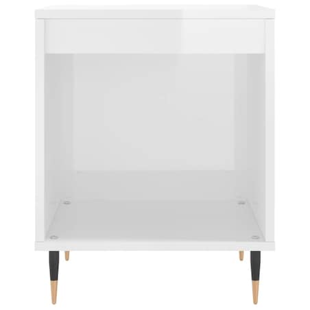 vidaXL Szafka nocna, wysoki połysk, biała, 40x35x50 cm