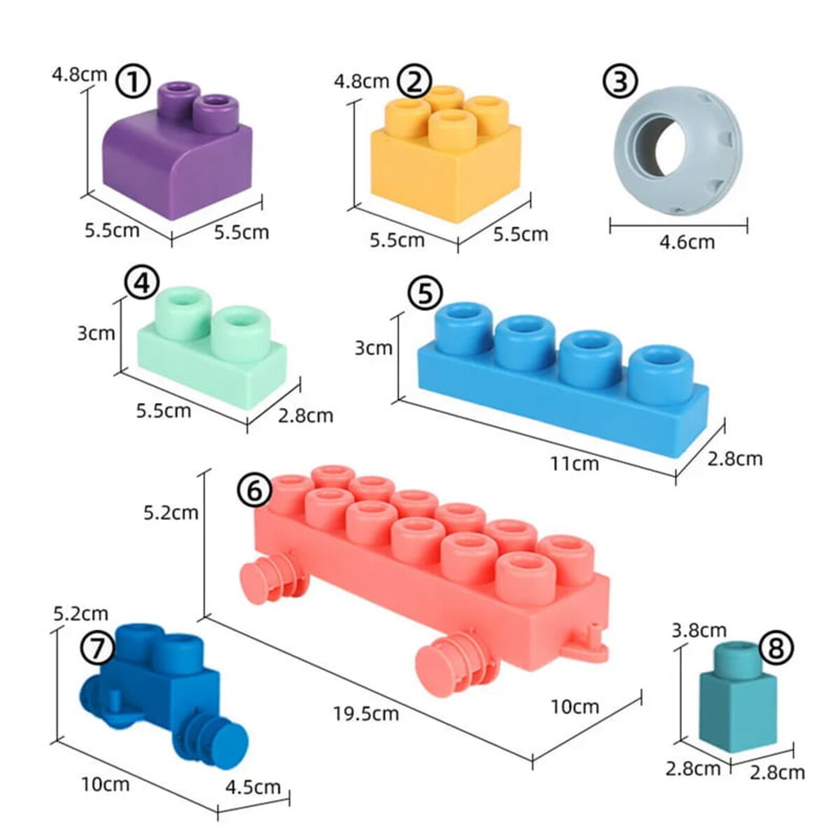 SOFT blocks - miękkie klocki konstrukcyjne 80 elementów