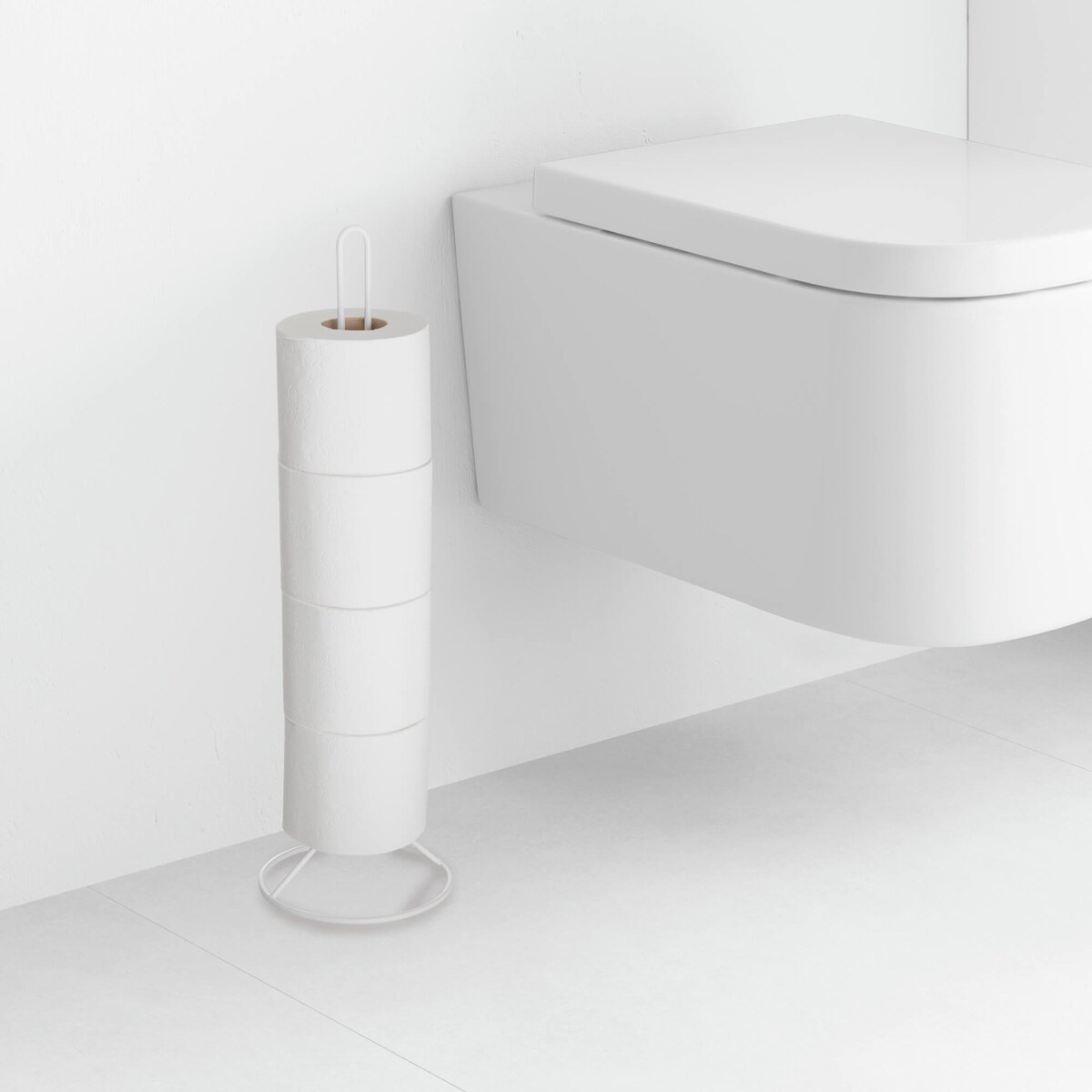Stojak na papier toaletowy Rayen - 50 cm, Biały