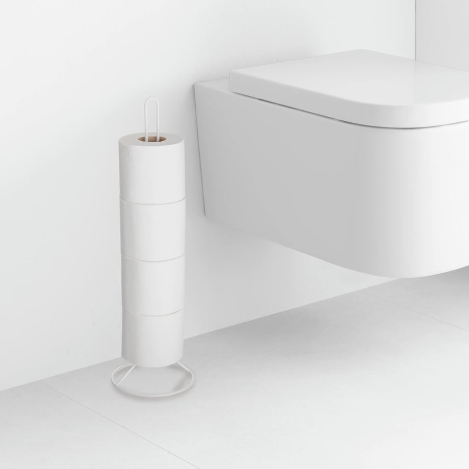 Stojak na papier toaletowy Rayen - 50 cm, Biały