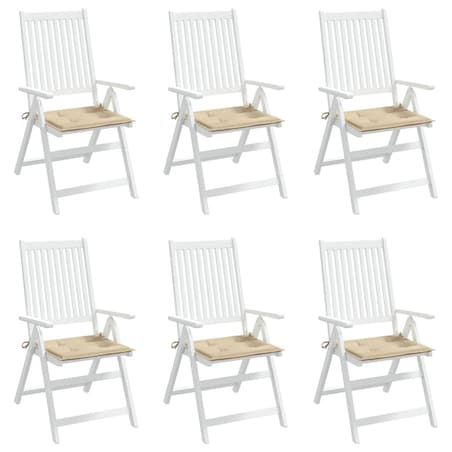 vidaXL Poduszki na krzesła ogrodowe, 6 szt., beżowe, 50x50x4 cm