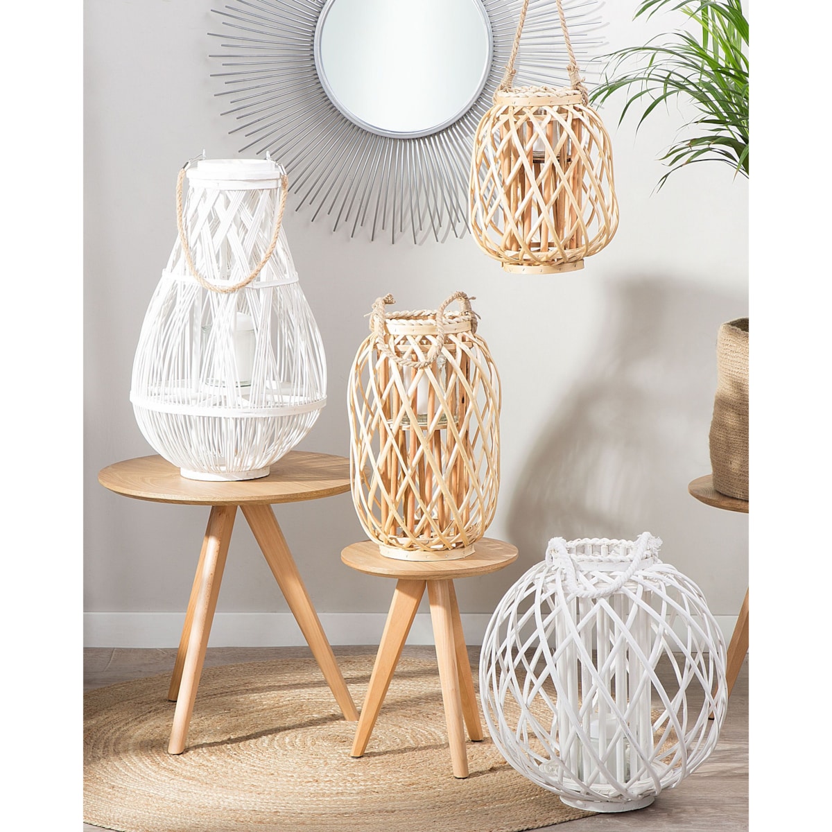 Lampion TONGA Bambus 56 cm Biały