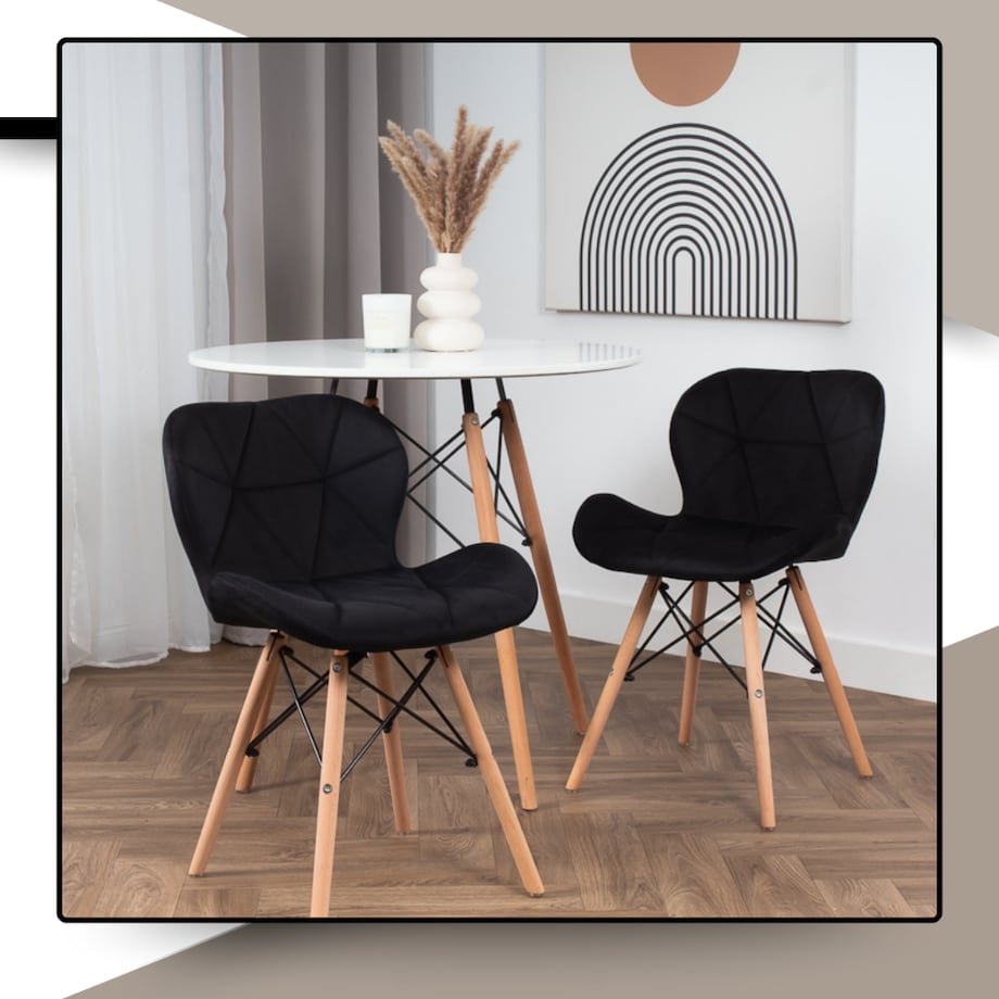 Krzesło Tapicerowane Welurowe Do Jadalni Salonu Pikowane Skandynawskie