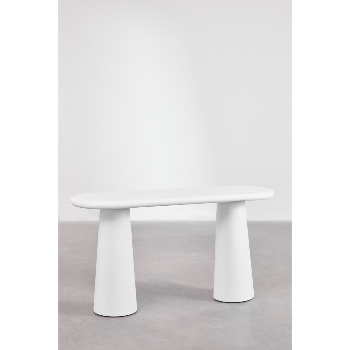 Konsola z cementu, biała Noemi 150 cm