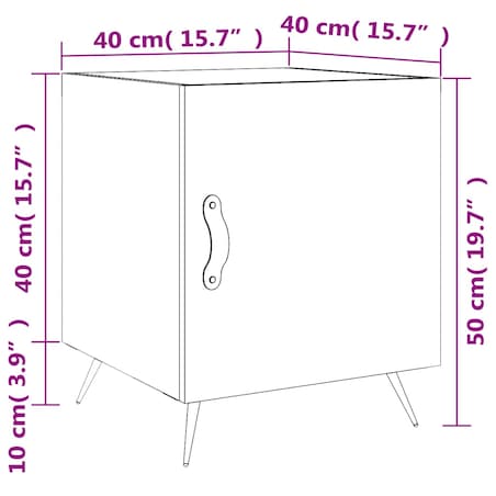 vidaXL Szafki nocne, 2 szt., białe z połyskiem, 40x40x50 cm