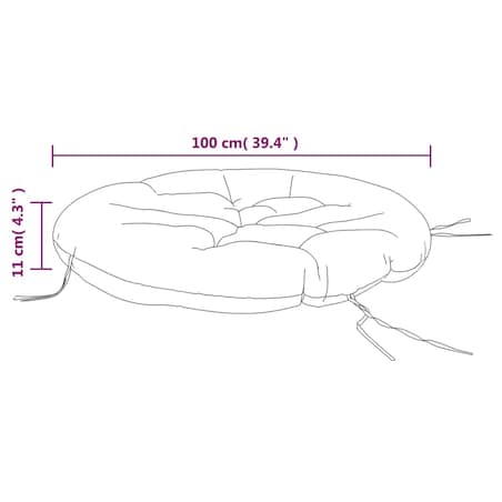 vidaXL Okrągła poduszka, czarna, Ø 100 x11 cm, tkanina Oxford