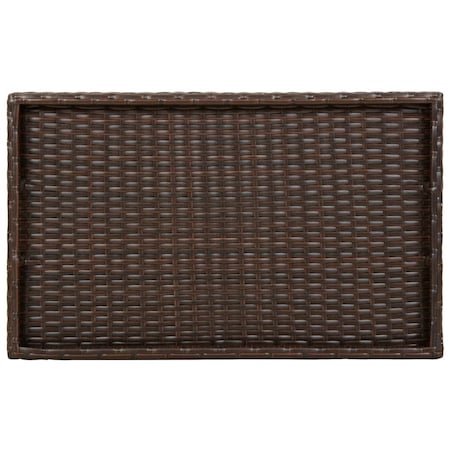 vidaXL Składany stolik z tacą, brązowy, 65x40x75 cm, polirattan