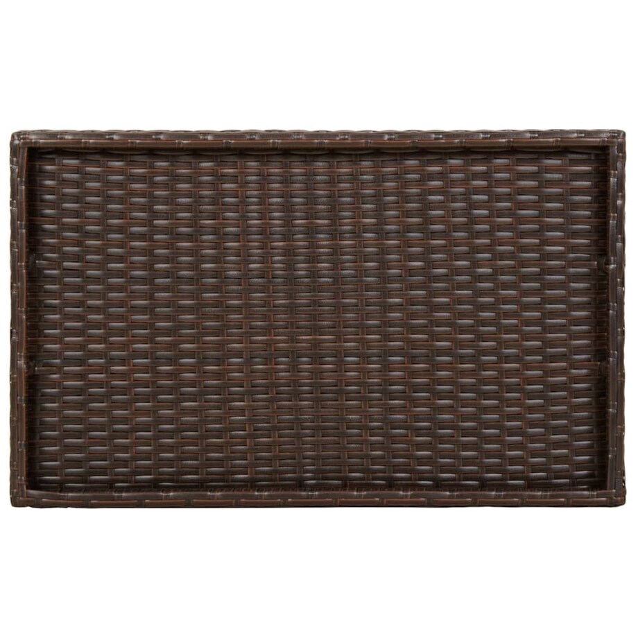 vidaXL Składany stolik z tacą, brązowy, 65x40x75 cm, polirattan