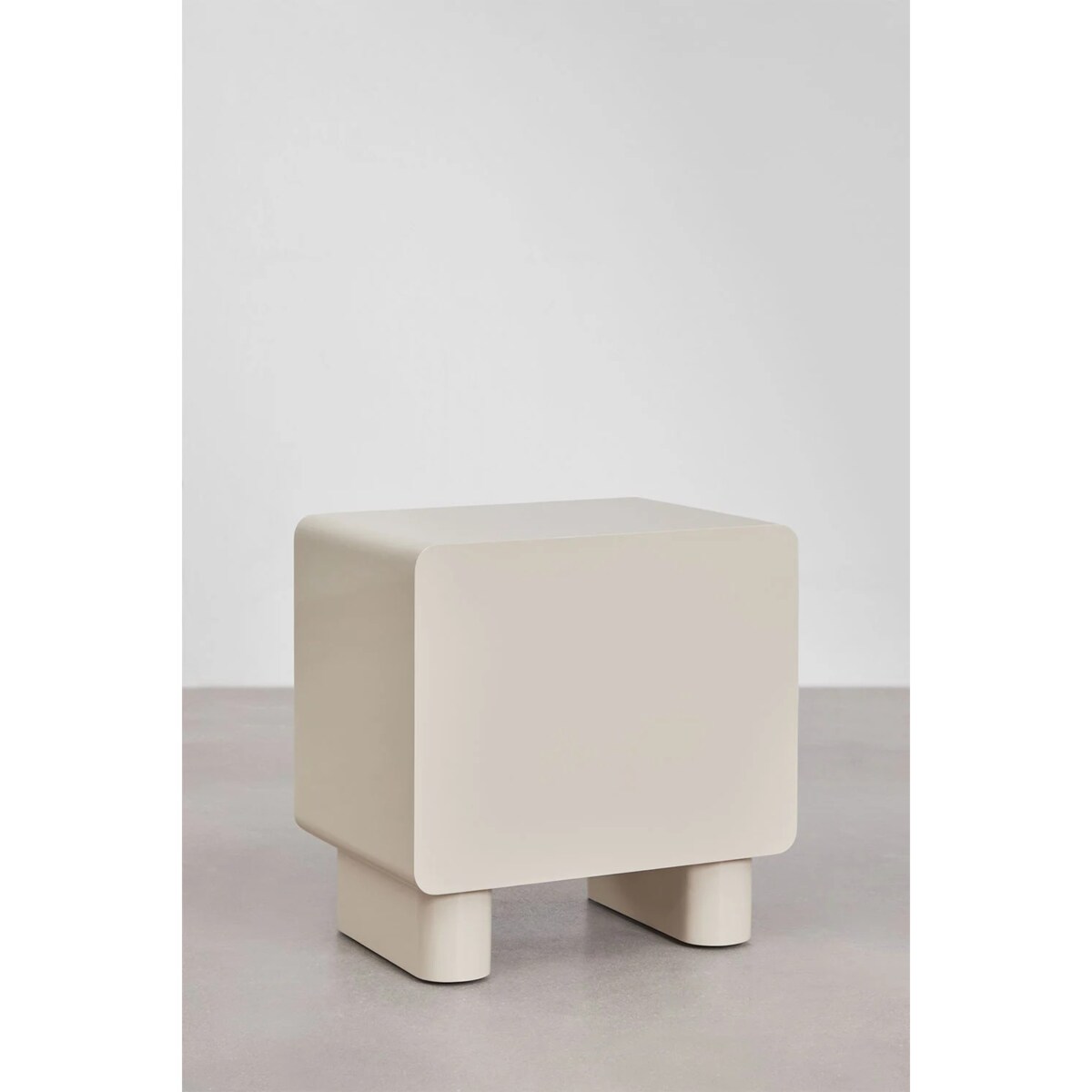 Szafka nocna 50x40 cm z dwoma szufladami z MDF Sheila, kremowa