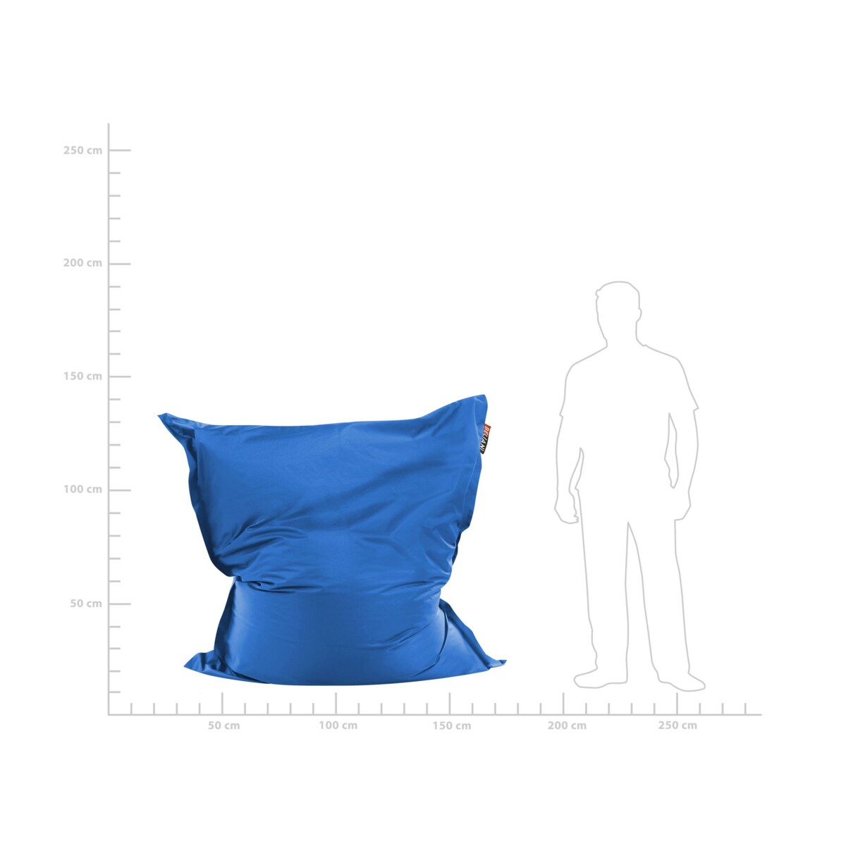 Pufa worek 140 x 180 cm niebieski FUZZY