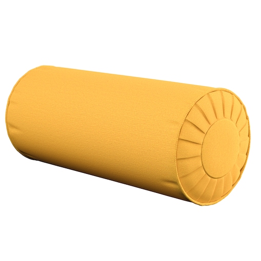 Poduszka wałek z zakładkami, żółty, Ø20 x 50 cm, Loneta