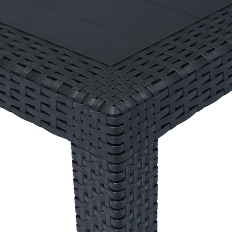 vidaXL Stół ogrodowy, 220x90x72 cm, plastikowy, antracytowy