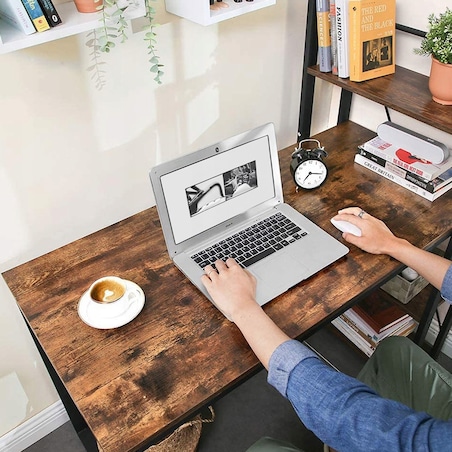 Biurko industrialne metalowe półkami regałem loftowe rustykalne vintage