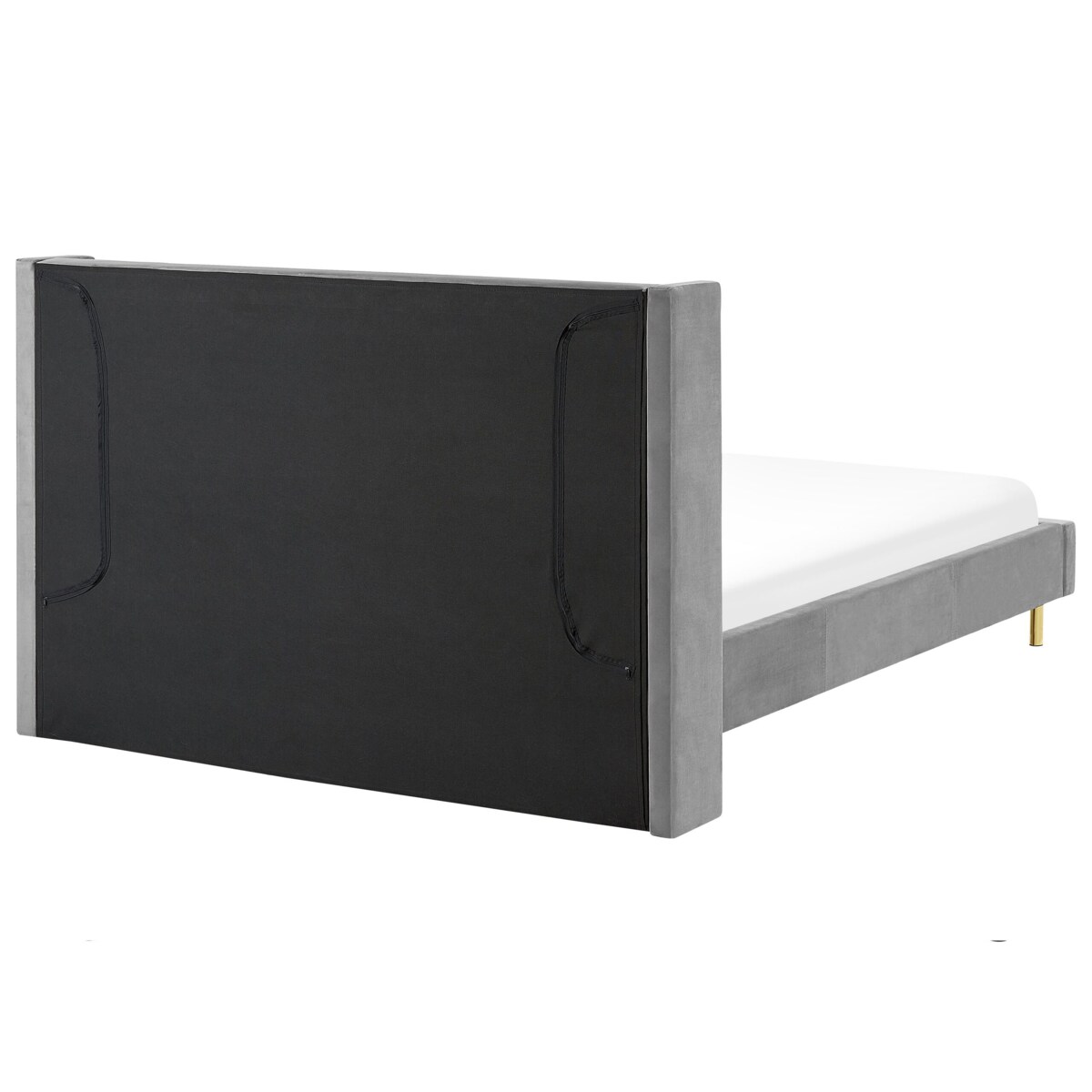 Łóżko welurowe 160 x 200 cm szare VILLETTE